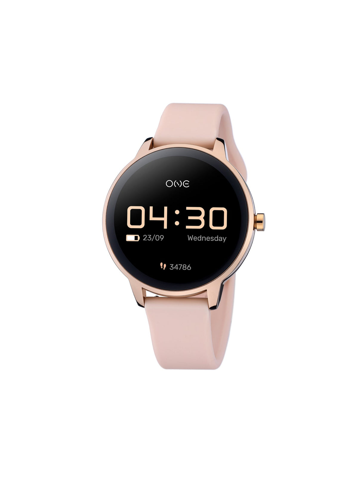 One QueenCall Rose Gold Silicone Smartwatch