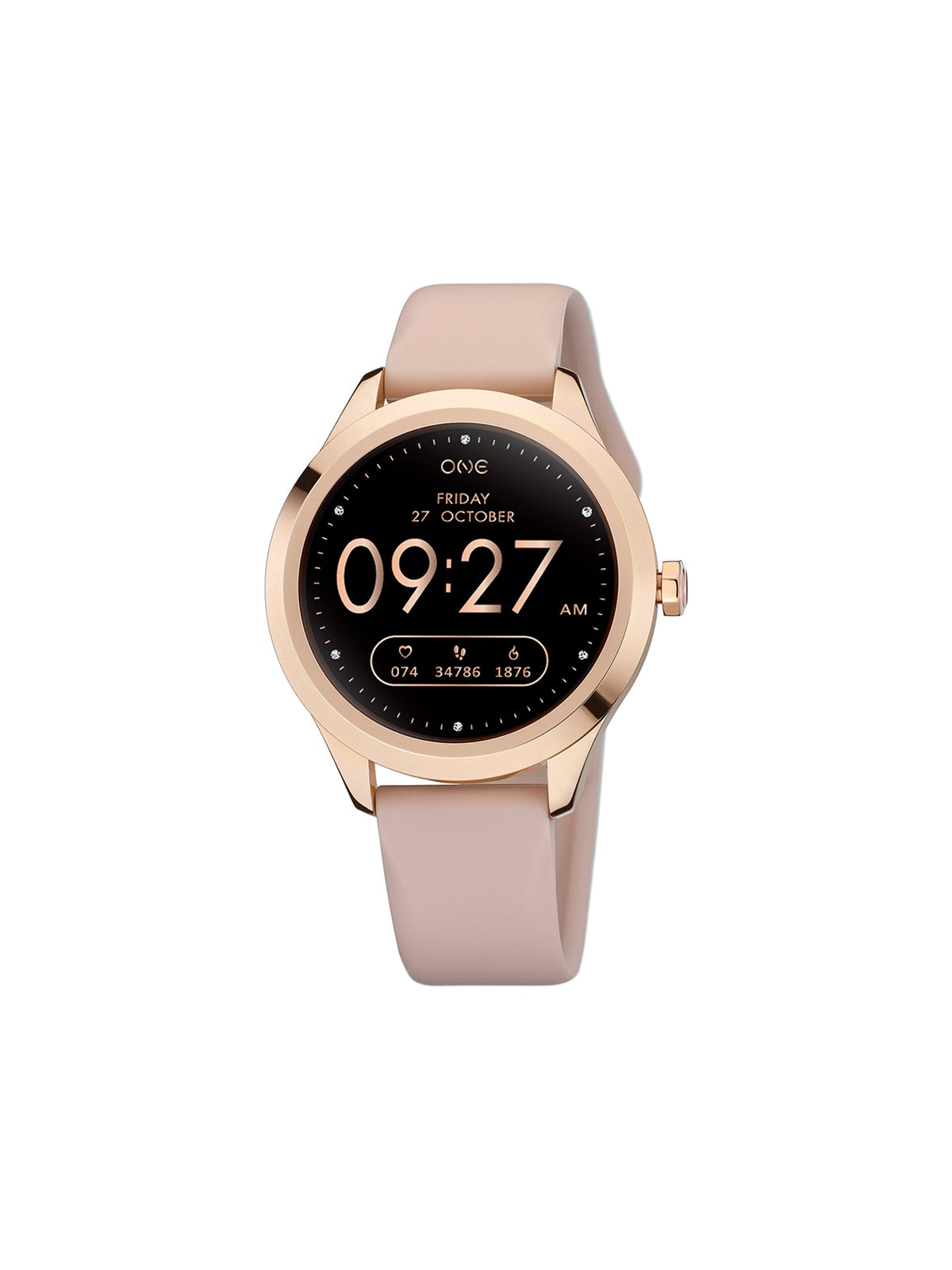One Mini Rose Gold Silicone Smartwatch