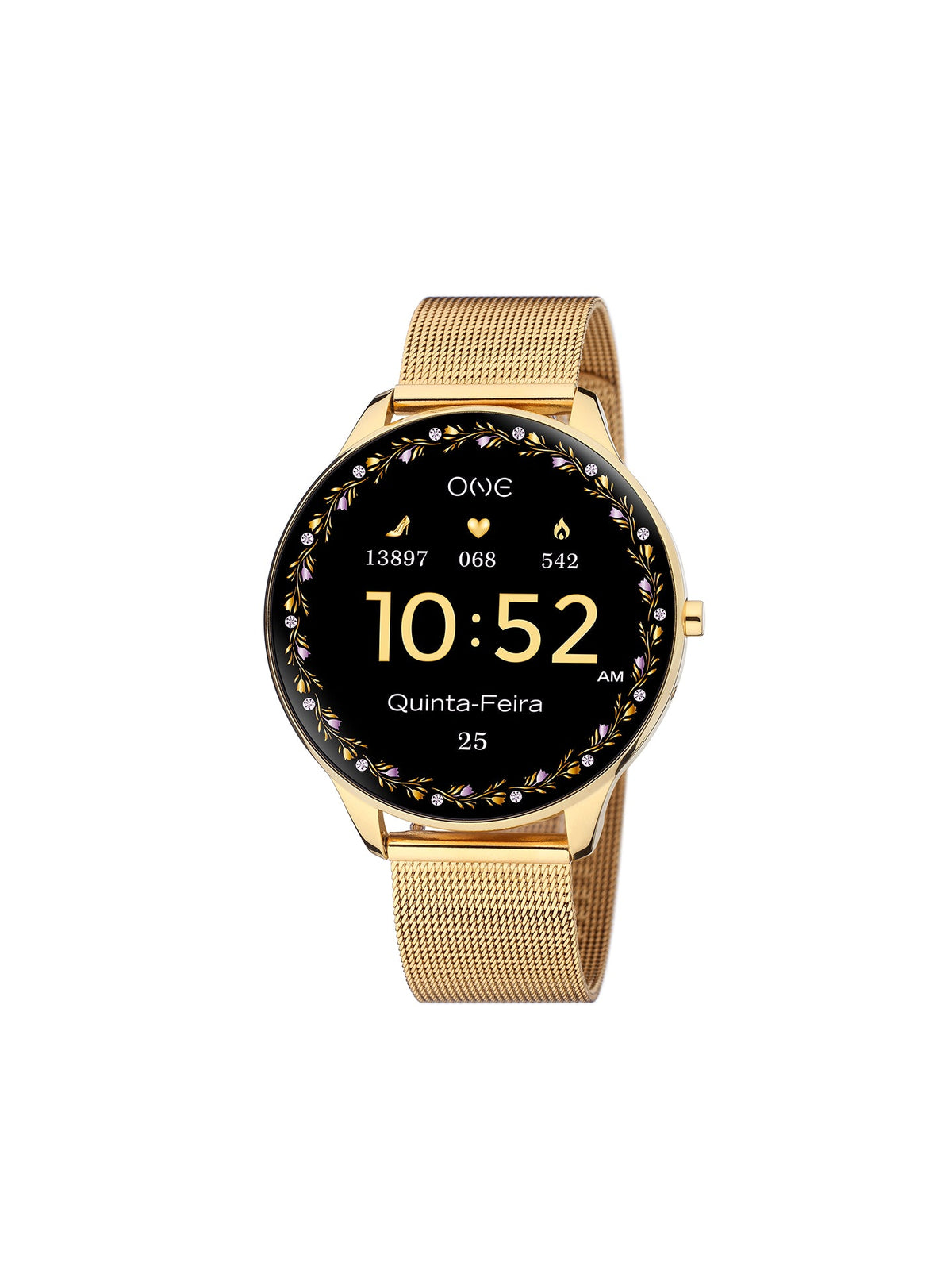 One Slim Gold Mesh Smartwatch