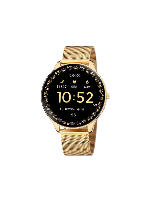 One Slim Gold Mesh Smartwatch