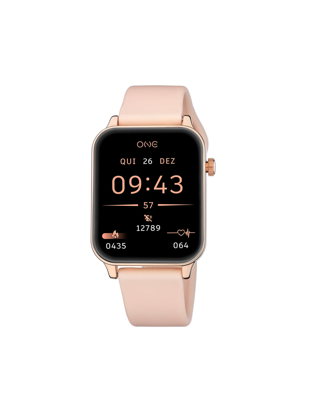 One Frame Rose Gold Silicone Smartwatch