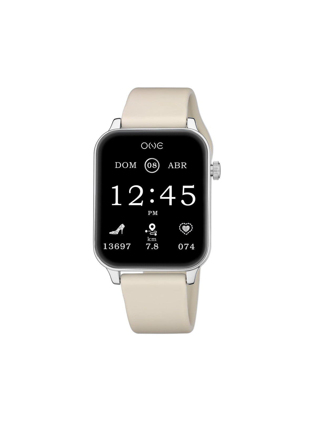 One Frame Beige Silicone Smartwatch